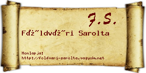 Földvári Sarolta névjegykártya