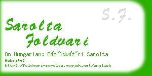 sarolta foldvari business card